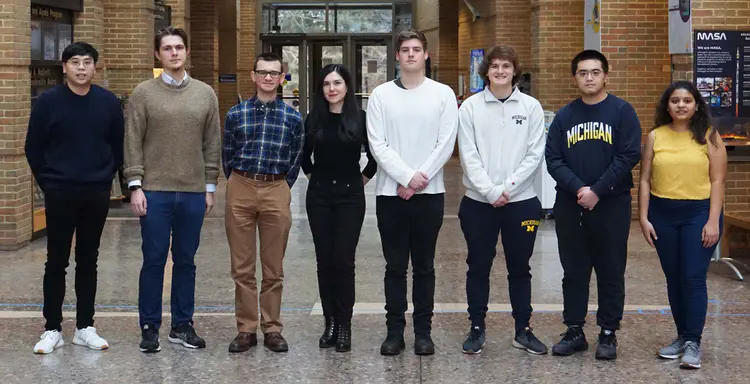 IDEAS Lab, November 2022. Left to right: Michael Tsai, Alexander Kryuchkov, Paul Mokotoff, Gökçin Çınar, Maxfield Arnson, Aidan Clawson, Yilin Deng, Kriti Rathi.